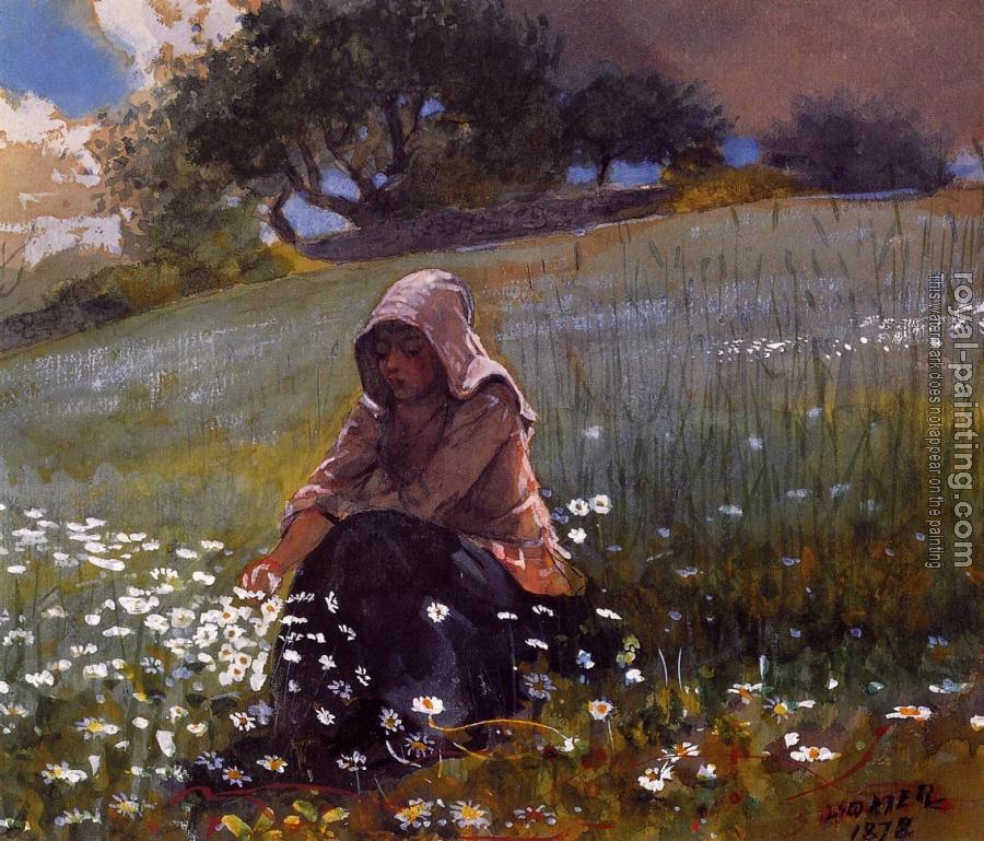 Winslow Homer : Girl and Daisies II